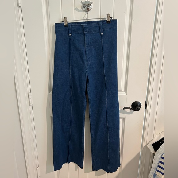 ZARA COLLECTION HIGH WAIST WIDE LEG JEANS size 6 - Picture 2 of 4